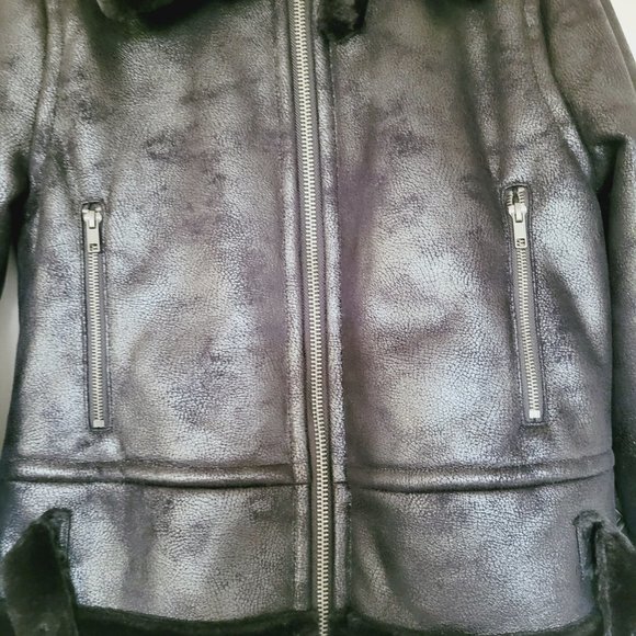 JOE FRESH BLACK WARM MOTO JACKET - Picture 3 of 10